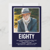 モダン エイティ フォト 80歳の誕生日パーティー 招待状 (正面)