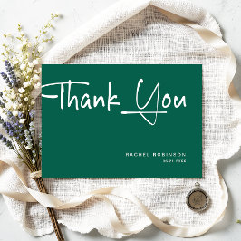 モダン エメラルドグリーン 大人 誕生日パーティー オーダーメイド サンキューカード