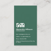 モダン エメラルド マーブル ビジネス 名刺 (裏面)