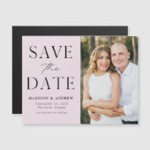 モダン・エレガンス ラベンダー写真 Save the Date マグネット招待状 (正面/裏面)