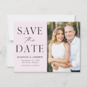 モダン・エレガンス ラベンダー写真 Save the Date マグネット招待状 (正面)
