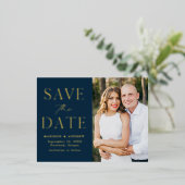 モダン・エレガンス 結婚式のSave the Date 箔招待状ポストカード (立ち正面)