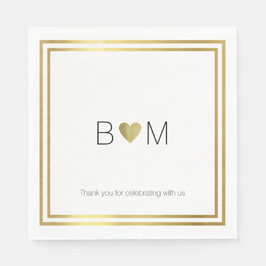 モダン/エレガントなウェディングお祝いパーティー スタンダードランチョンナプキン (正面)