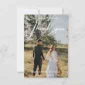 モダン・エレガントな写真入り結婚式のお礼カード サンキューカード (正面)
