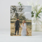 モダン・エレガントな写真入り結婚式のお礼カード サンキューカード (スタンド正面)