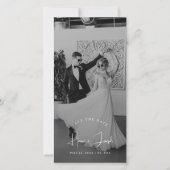 モダン・エレガントな名前 古典的な雰囲気の結婚式フォト セーブザデート (正面)