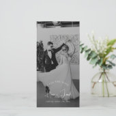 モダン・エレガントな名前 古典的な雰囲気の結婚式フォト セーブザデート (スタンド正面)
