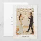 モダン・エレガントな結婚式の写真 セーブザデート (正面/裏面)