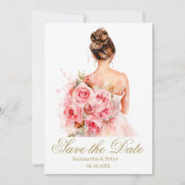 モダン・エレガントな結婚式のSave The Date セーブザデート (正面)