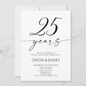 モダン・エレガントな結婚25周年記念 招待状 (正面)