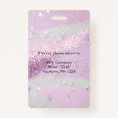 モダン,,エレガントグリッター社員のラウンド写真ID バッジ (裏面)