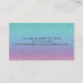 モダン,エレガントグリッター，枠，紙吹雪，はさみ 名刺 (裏面)