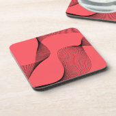 モダン,エレガントトレンディー，波状シンプルイラストレーション コースター (左側)