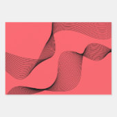 モダン,エレガントトレンディー，波状シンプルイラストレーション ラッピングペーパーシート (正面2)