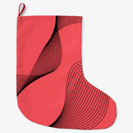 モダン,エレガントトレンディー，波状シンプルイラストレーション ラージクリスマスストッキング