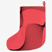 モダン,エレガントトレンディー，波状シンプルイラストレーション ラージクリスマスストッキング (裏面)