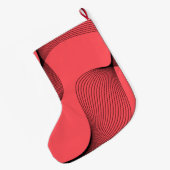 モダン,エレガントトレンディー，波状シンプルイラストレーション ラージクリスマスストッキング (裏面 (吊り時))