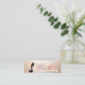 モダン,エレガントバラ金ゴールドブラシストローク，ハイヒール スキニー名刺 (スタンド正面)