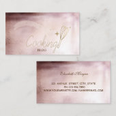 モダン,エレガントバラ金ゴールド，ウィスク，料理 名刺 (正面/裏面)