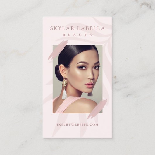 モダン&エレガントフローラリーフブラシストローク美しい 名刺 (正面)