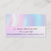 モダン,エレガントホログラフィ，紙吹雪,爪、 ネイルポーランド 名刺 (裏面)