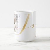 モダン、エレガントミニマル金ゴールドJoy写真 コーヒーマグカップ (中央)