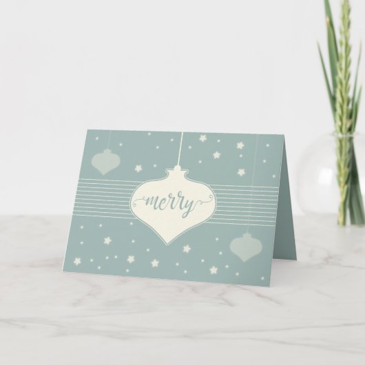 モダン & エレガントレトロメリークリスマスカード シーズンカード (正面)