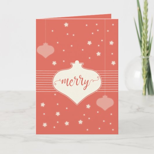モダン&エレガントレトロメリー'クリスマスカード シーズンカード (正面)