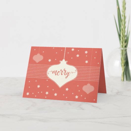 モダン & エレガントレトロメリークリスマスカード シーズンカード (正面)