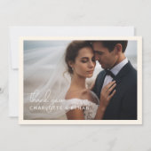 モダン,エレガント手書き写真2 サンキューカード (正面)