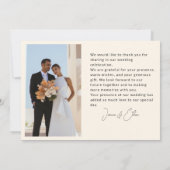 モダン,エレガント手書き写真2 サンキューカード (裏面)