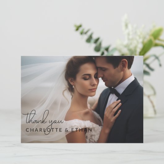 モダン,エレガント手書き写真2 サンキューカード (スタンド正面)