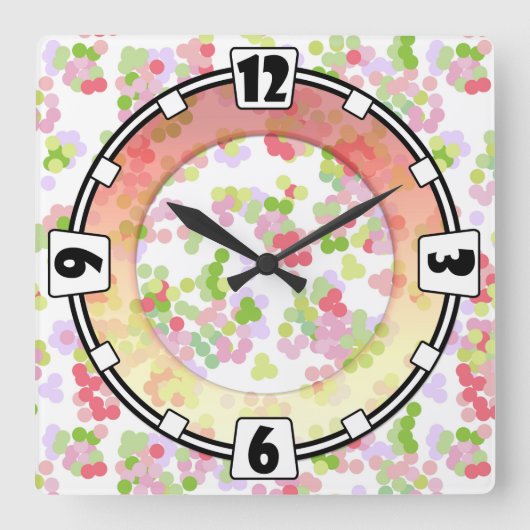 モダン,エレガント抽象芸術，装飾，時計 スクエア壁時計 (正面)