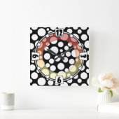 モダン,エレガント抽象芸術，装飾，時計，色 スクエア壁時計 (ホーム)