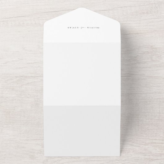 モダン&エレガント白黒フォト結婚ズ オールインワン招待状 (外側)