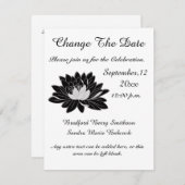 モダン、エレガント白黒フローラ《植物》スイレン セーブザデート (正面/裏面)