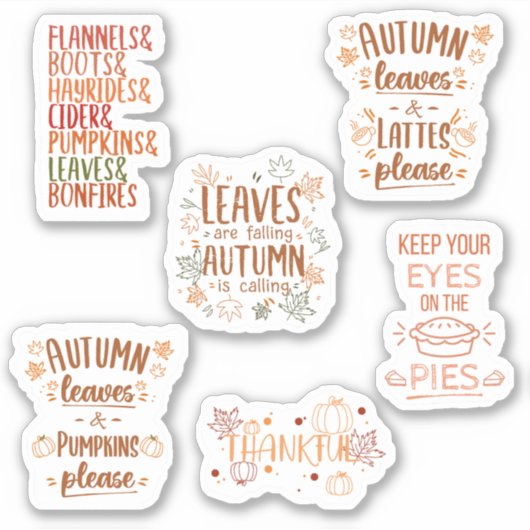 モダン&エレガント秋をテーマにした引用文 シール (正面)