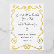 モダン エレガント箔押しSave the Date