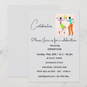 モダン、エレガント誕生日 招待状 (正面/裏面)