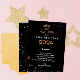 モダン&エレガント金ゴールドグリッターレッツトースト シーズンカード