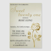 モダン、エレガント金ゴールドバラグリッター日付の保存 マグネット招待状 (正面)