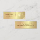 モダン、エレガント金ゴールドブラシストローク、ハート スキニー名刺 (正面/裏面)
