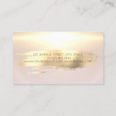 モダン,エレガント金ゴールドブラシ線，ひまわり 名刺 (裏面)