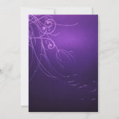 モダン エレガント おしゃれな スワール ヴィンテージ パープル ウェディング 招待状 (裏面)