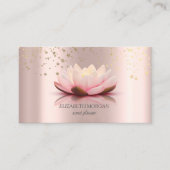 モダン エレガント おしゃれな ロータス ゴールド スターズ ローズゴールド 名刺 (正面)