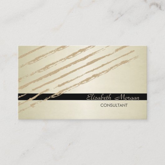 モダン エレガント おしゃれ,グリッター ストライプ 名刺 (正面)