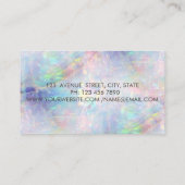 モダン エレガント おしゃれ ゴールド サークル ロータス オパール 名刺 (裏面)