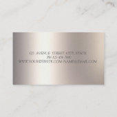 モダン エレガント おしゃれ シルバー ダイヤモンド ロータス アイボリー 名刺 (裏面)