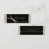 モダン エレガント おしゃれ 幾何学 グレー ハサミ スキニー名刺 (正面/裏面)