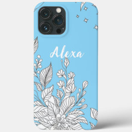 モダン エレガント かわいい フェミニン シンプル フラワー iPhone 13 PRO MAXケース